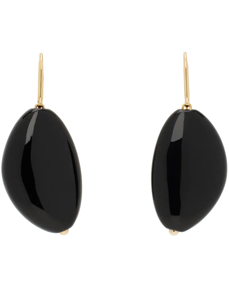 Isabel Marant Gold & Black On The Rocks Earrings 01bk