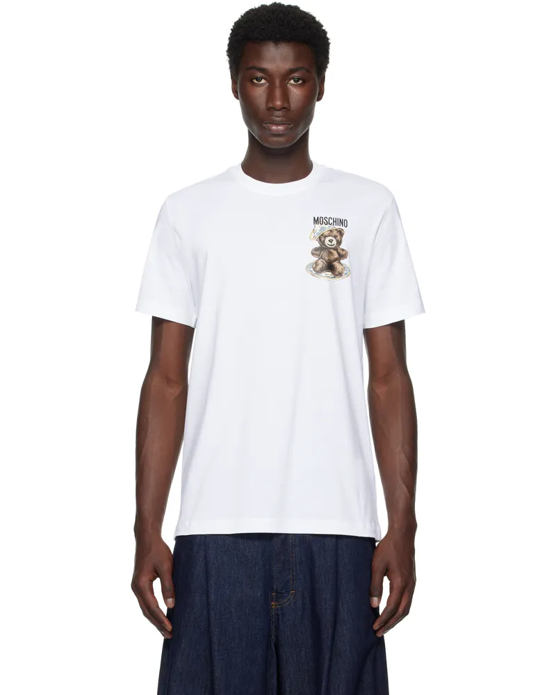 Moschino White 'Moschino Teddy Bear' T-shirt Multi