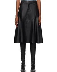 Proenza Schouler Black White Label Jesse Faux-Leather Midi Skirt Black