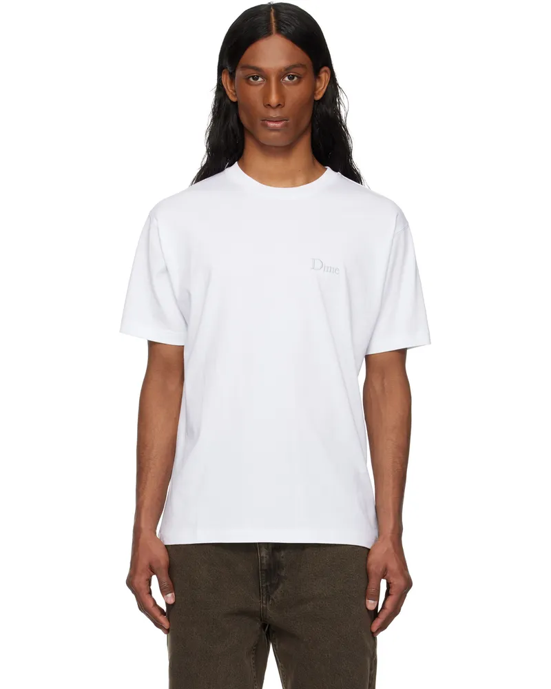 Dime White Classic Small Logo T-shirt White