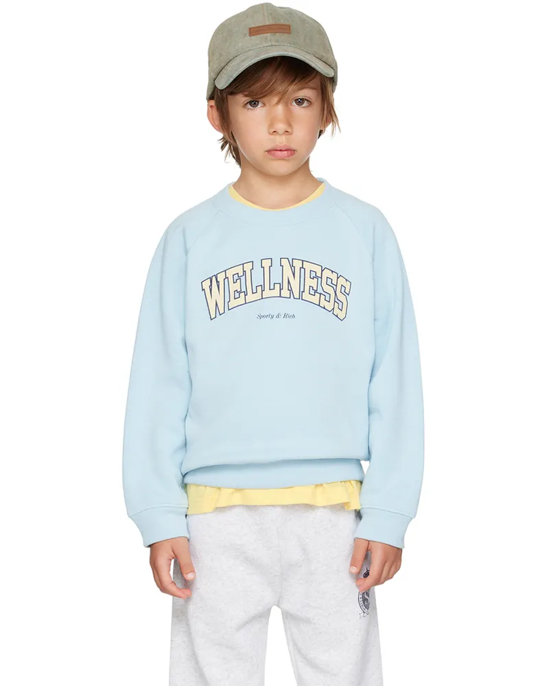 SPORTY & RICH Kids Blue 'Wellness' Ivy Sweatshirt 317