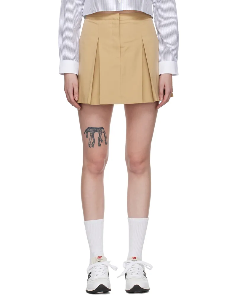 SPORTY & RICH Beige Serif Miniskirt Cream