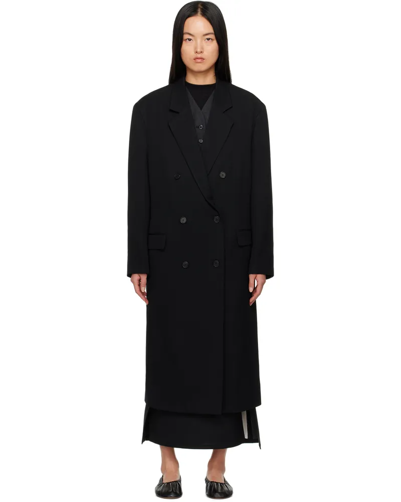 The Row Black Andy Coat Black