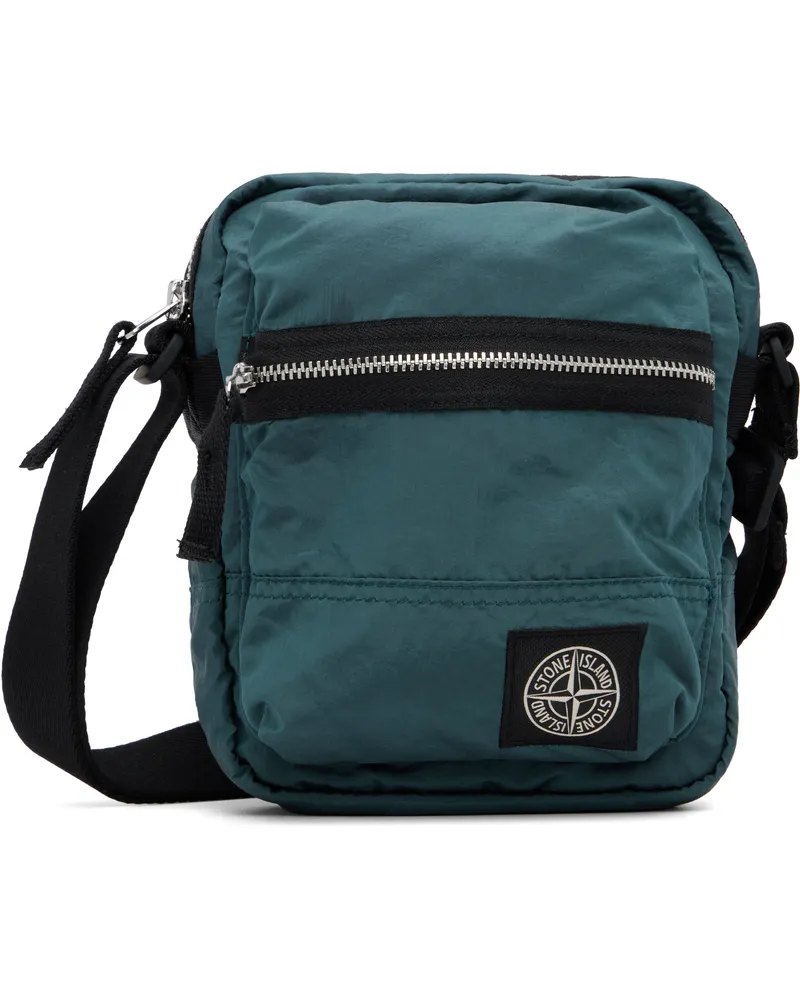 Stone Island Green 9200015 Coated Nylon Metal ECONYL Pouch V0057