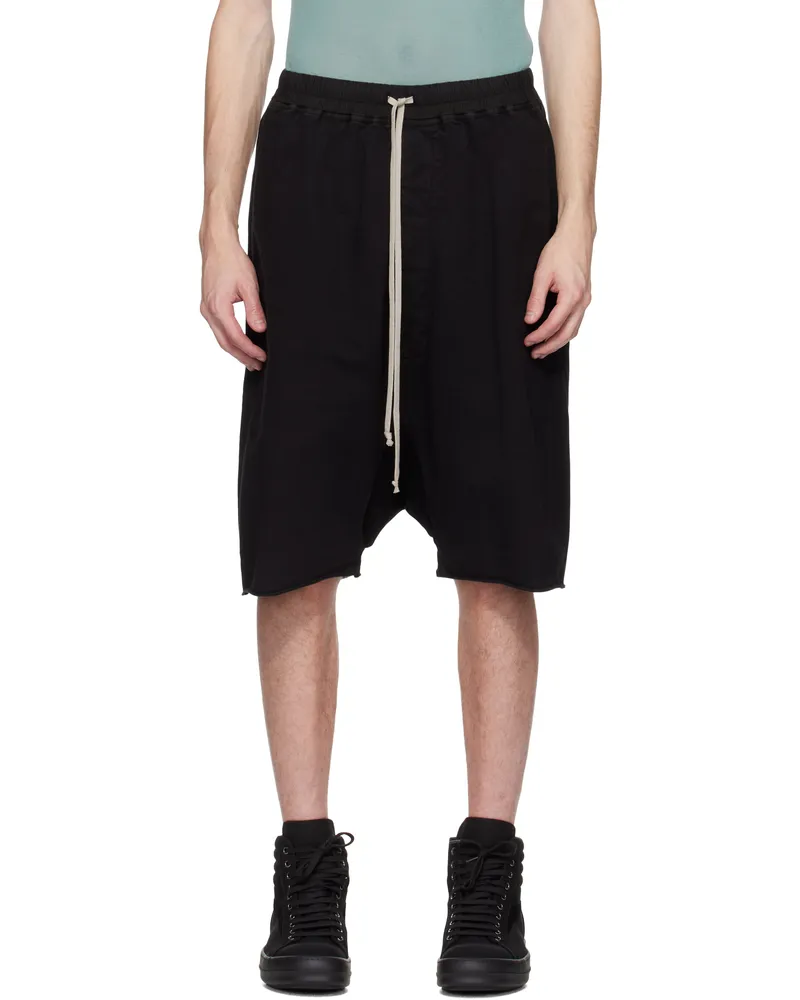 DRKSHDW by Rick Owens Black Hollywood Drawstring Pods Shorts 09