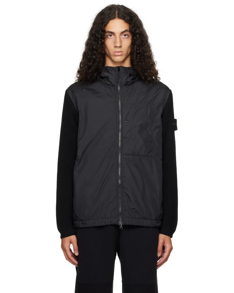 Stone Island Black Crinkle Reps R-NY Jacket V0029