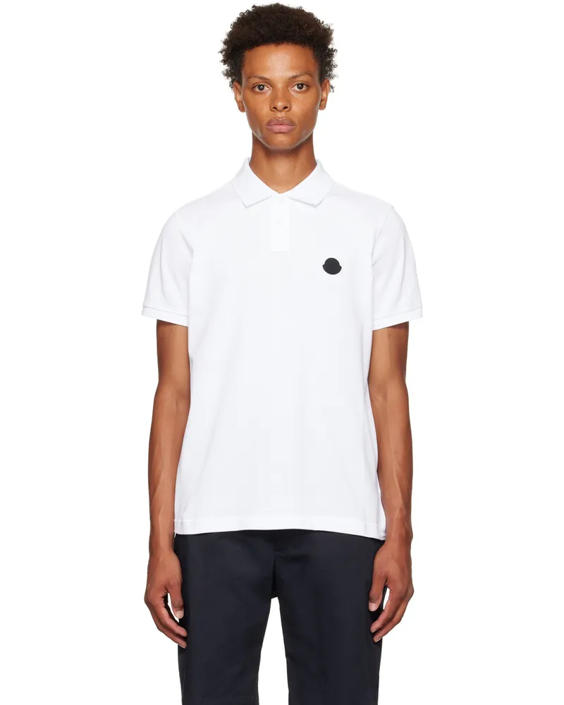 Moncler White Cotton Polo 001