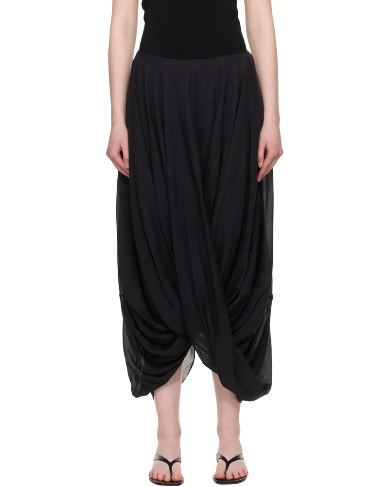 Totême Black Cocoon Maxi Skirt Black