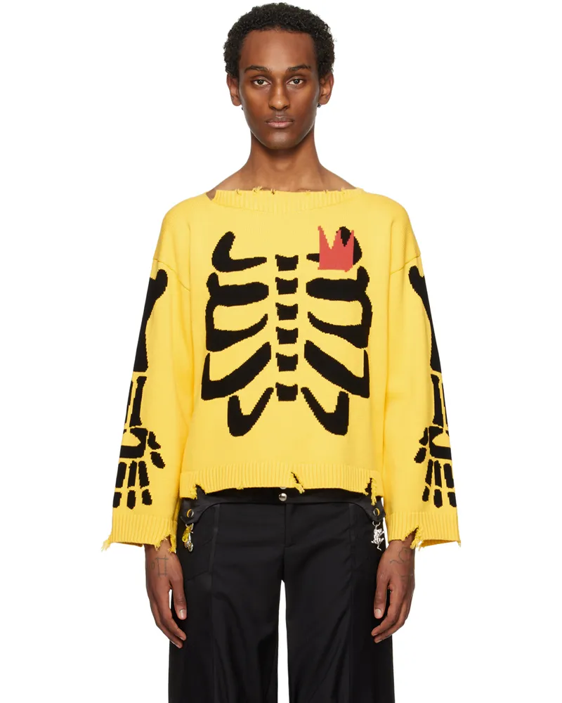 Charles Jeffrey Loverboy Yellow Slash Sweater Yesklt