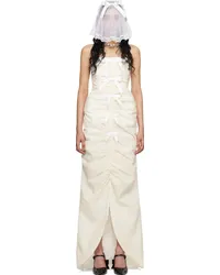 SHUSHU/TONG SSENSE Exclusive Off-White Ruched Maxi Dress Whwhite