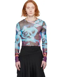 Jean Paul Gaultier Blue & Purple Floral Long Sleeve T-Shirt 275020-purple