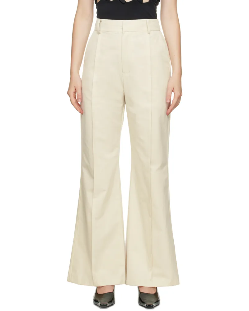 THIRD FORM Off-White Line Through Trousers Bone