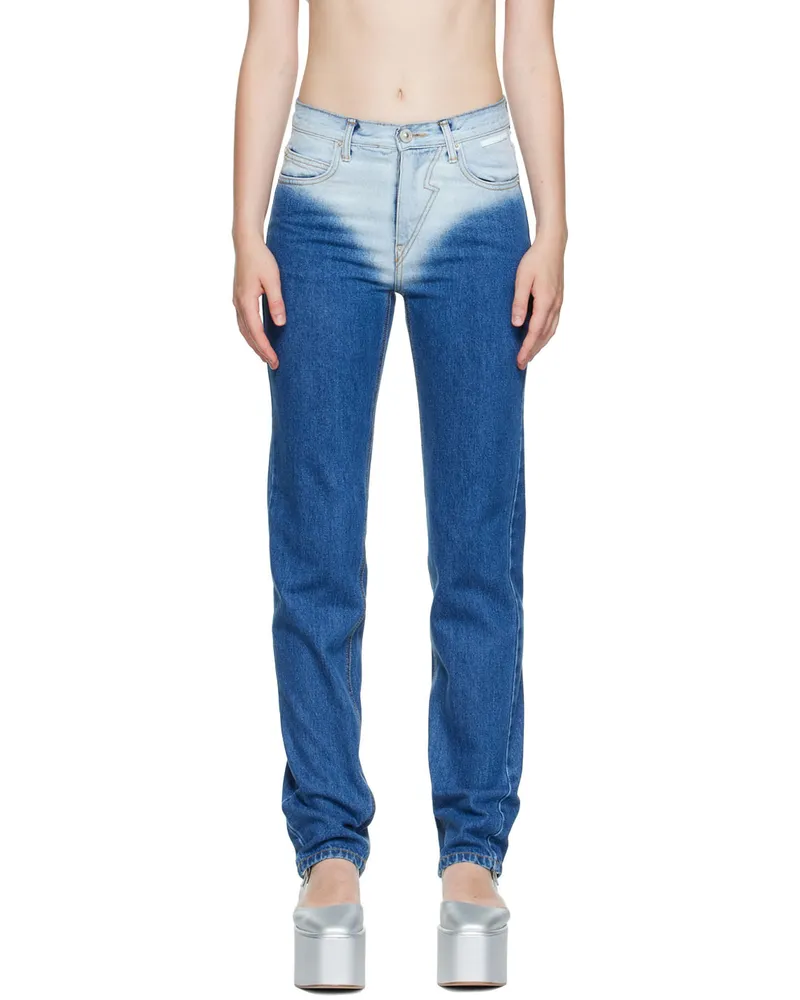 pushBUTTON Blue Washed Straight Jeans Bl