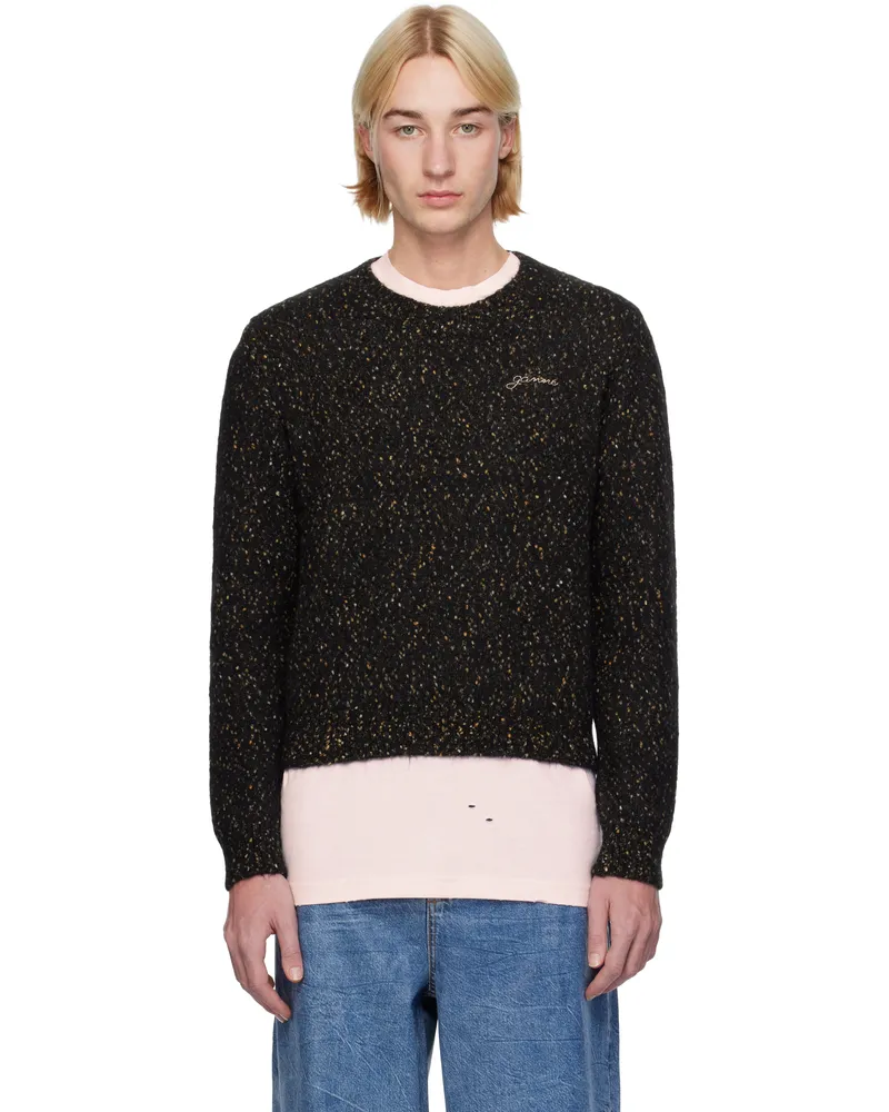 Ganni Black Alpaca & Organic Cotton Sweater Black