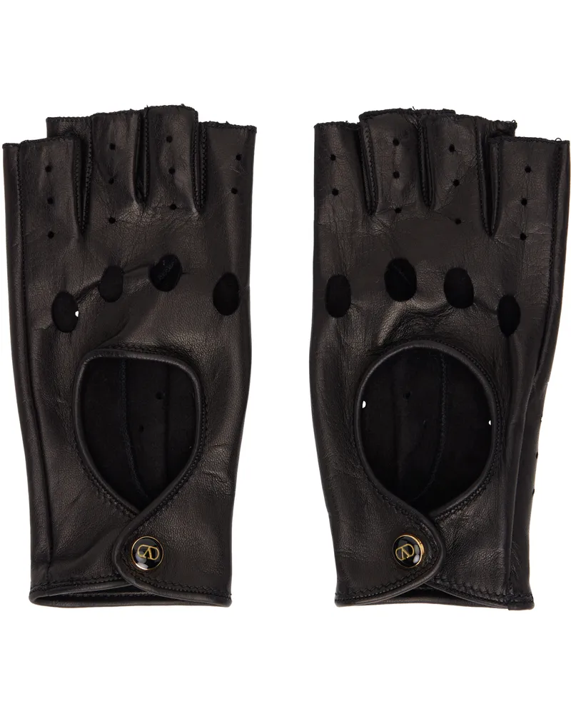 Valentino Garavani Black VLogo Signature Nappa Fingerless Gloves Ne0