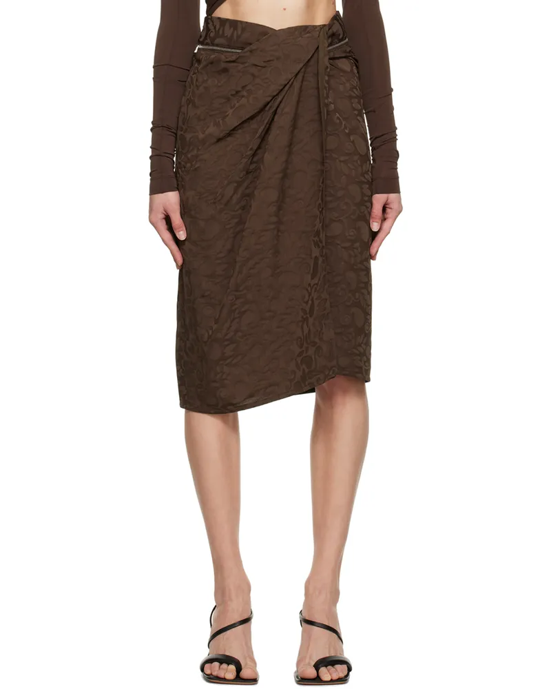 Jacquemus Brown Le Papier 'La Jupe Bodri' Midi Skirt 8az