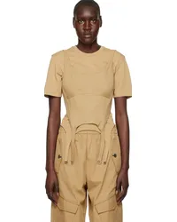 Dion Lee Khaki Combat Corset Tank Top Khaki