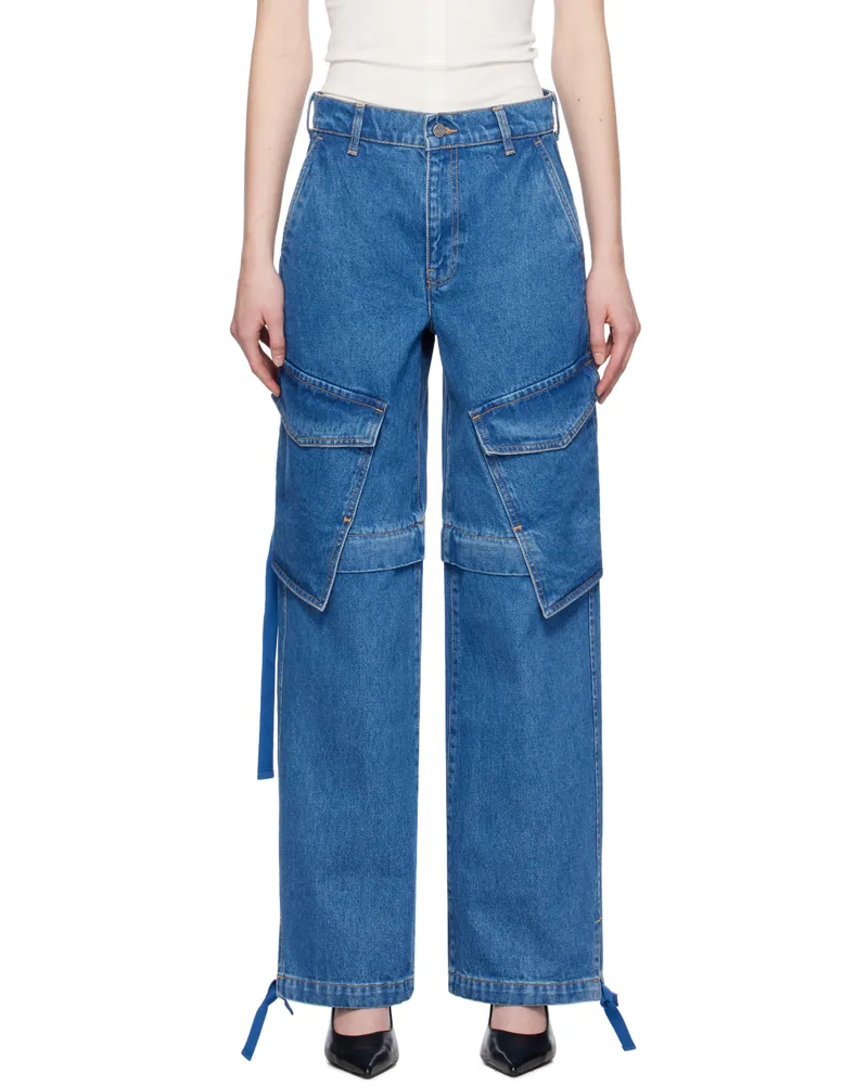 Dion Lee Blue Parachute Jeans American