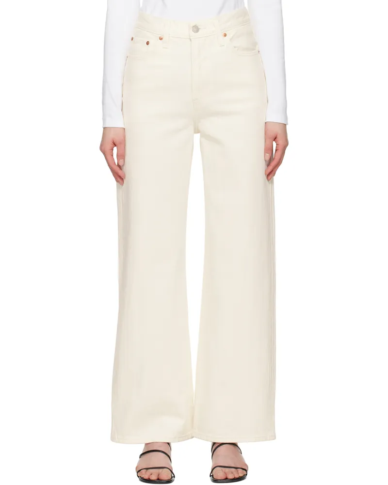 Levi's Off-White Ribcage Wide Leg Jeans Barely