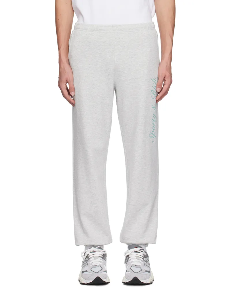 SPORTY & RICH Gray French Sweatpants Heather