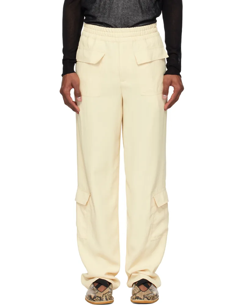 Dries van Noten Off-White Twill Cargo Pants 100