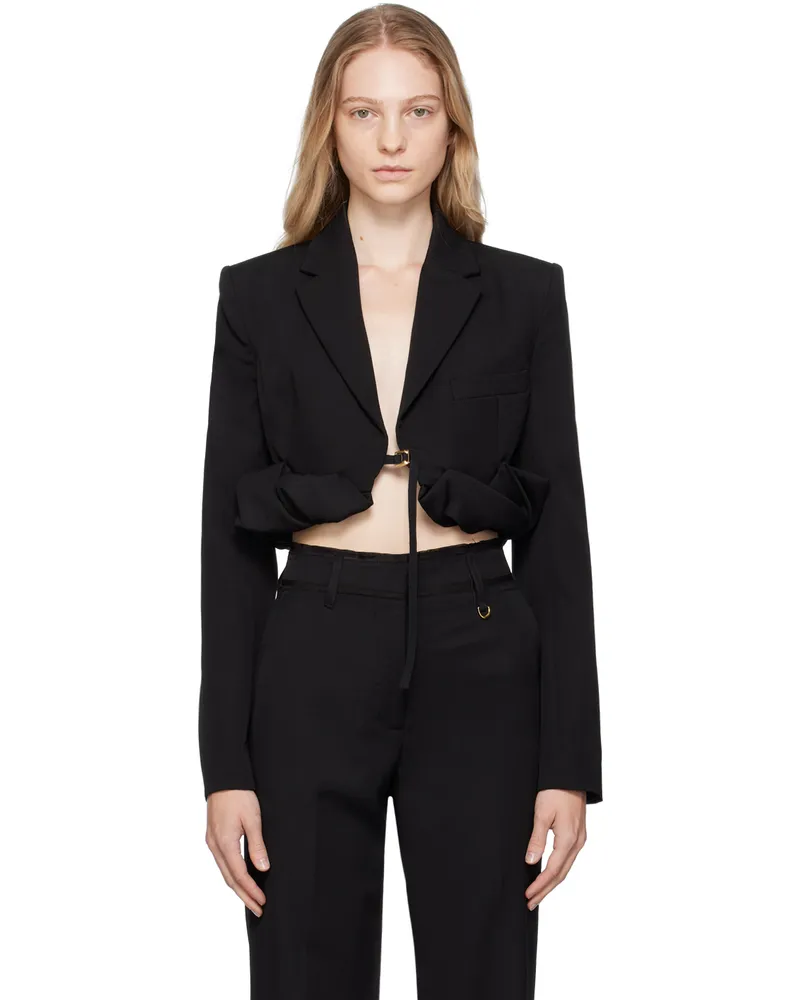 Jacquemus Black Le Chouchou 'La Veste Croissant' Blazer 990
