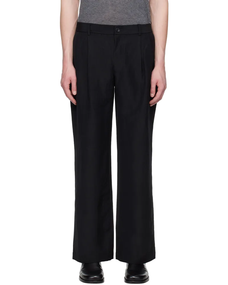 N.HOOLYWOOD Black Tucked Trousers Black