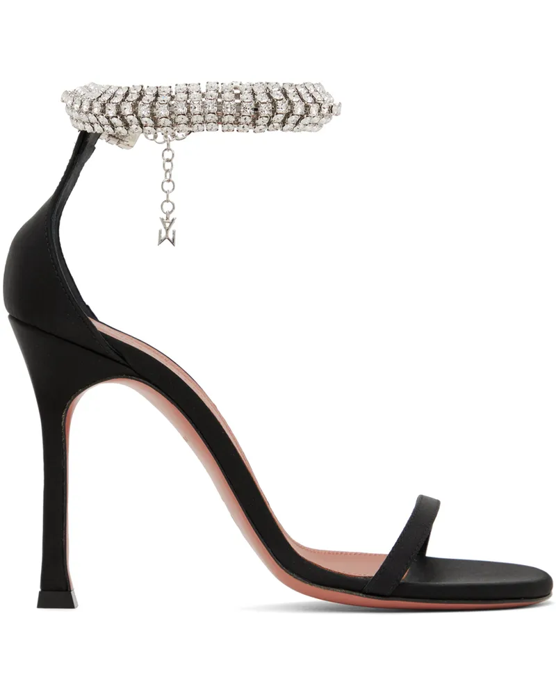 Amina Muaddi Black Iman Heeled Sandals Black