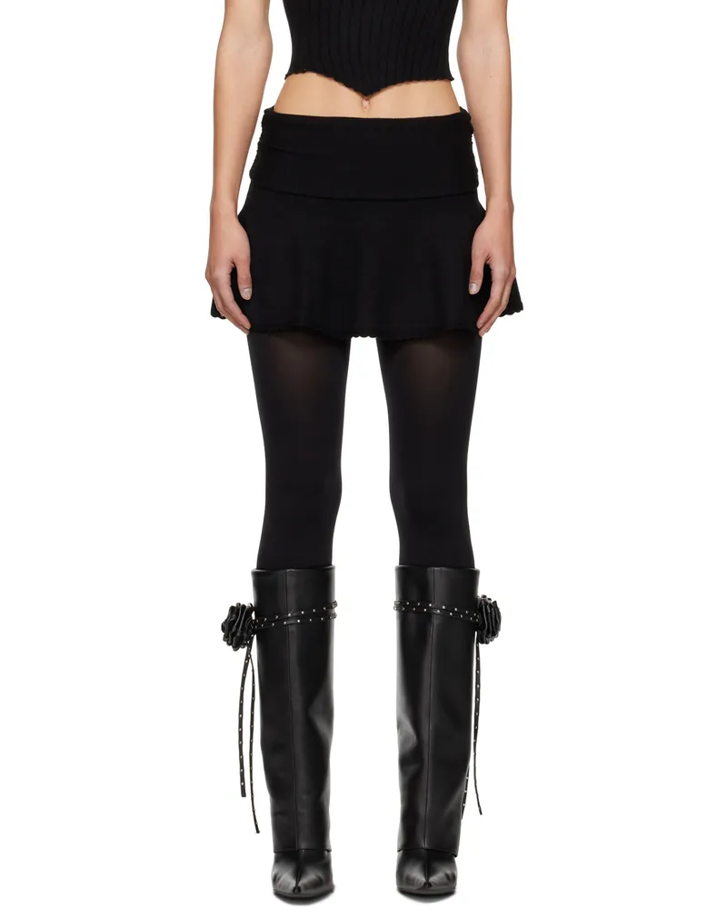 GUIZIO Black Heart Miniskirt Black