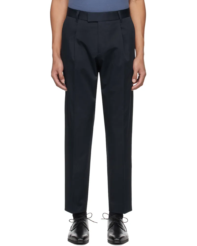 HUGO BOSS Navy Porsche Edition Pleated Trousers Dark