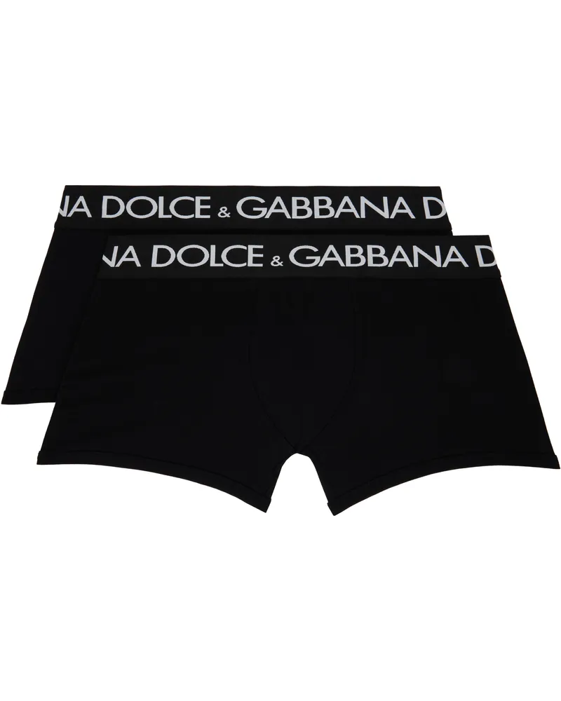 Dolce & Gabbana Two-Pack Black Cotton Jersey Boxers Nero