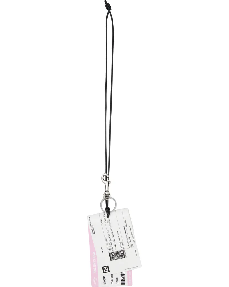 Balenciaga White Train Ticket Keychain 9065