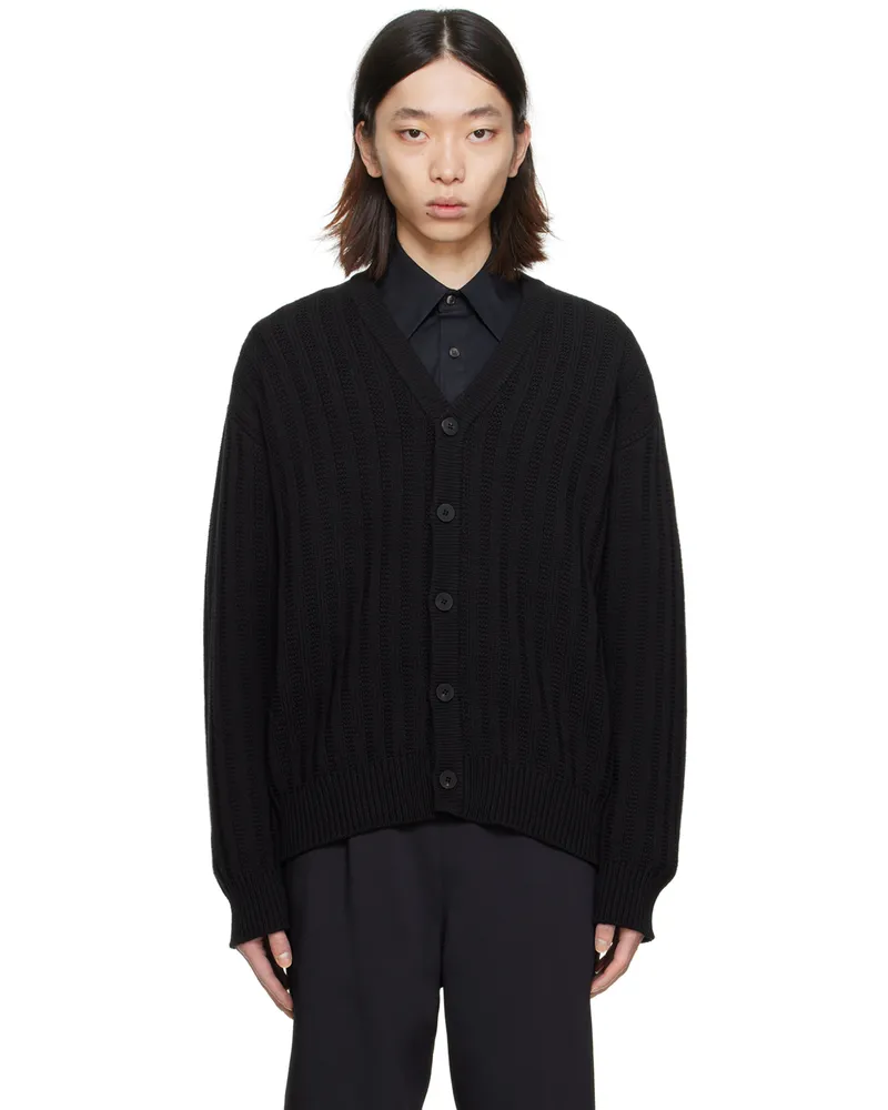 Wooyoungmi Black Y-Neck Cardigan 533b