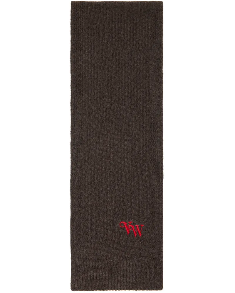 Vivienne Westwood Brown Classic Cashmere Scarf Aw24-d401