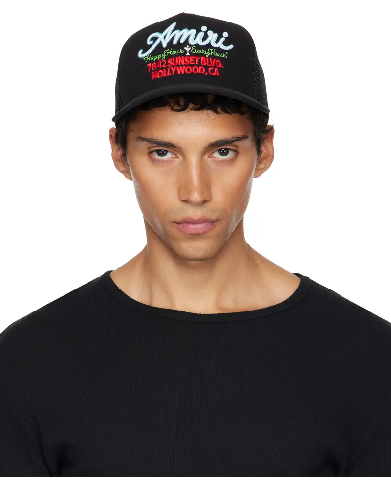 Amiri Black 'AMIRI' Neon Lights Trucker Cap Black
