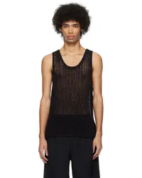 COMMAS Black Open Work Tank Top Black