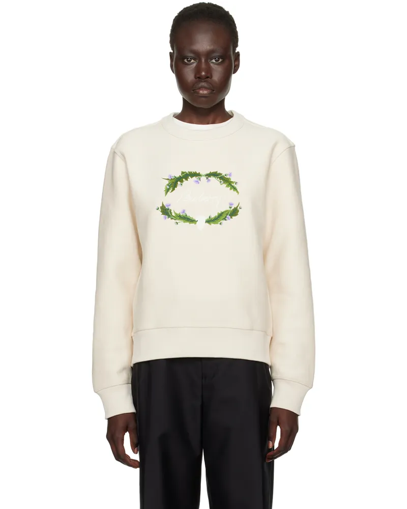 Burberry Off-White Thistle Logo Sweatshirt Tundra