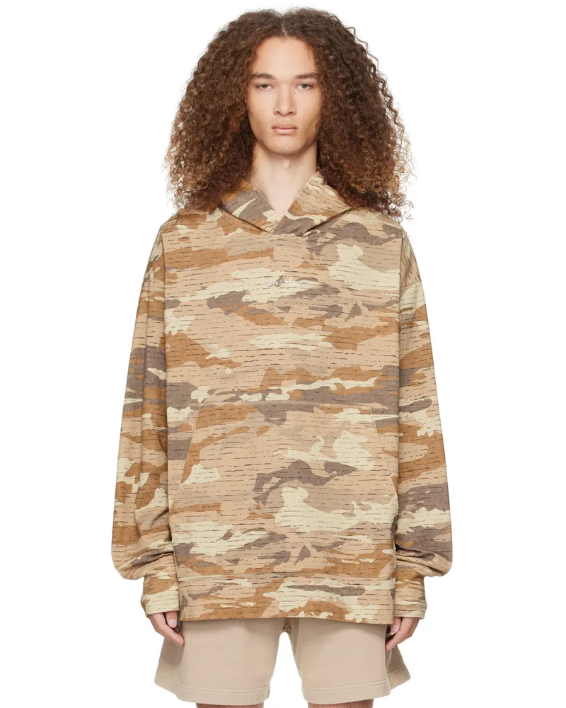 Acne Studios Brown Crystal-Cut Hoodie Ca8