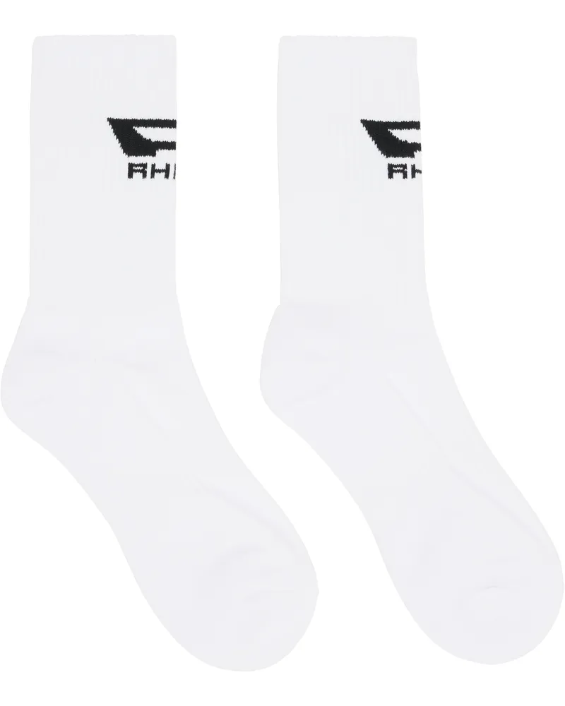 RHUDE White Campione Socks White