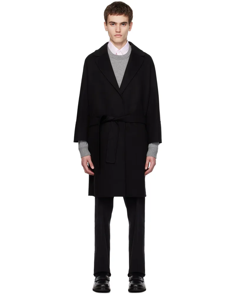 Max Mara Black Arona Coat 013