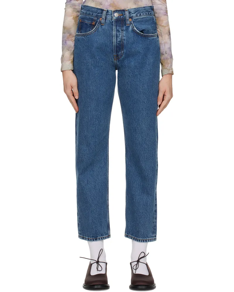 RE/DONE Blue Stove Pipe Jeans Blue