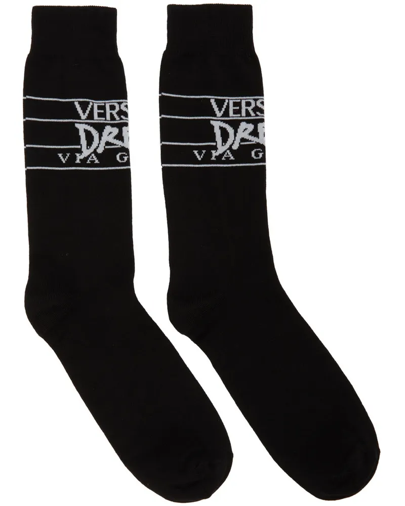 Versace Black & White Dream Logo Socks 2b020