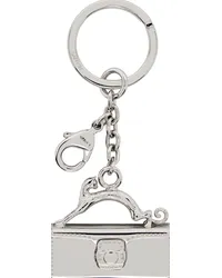 Lanvin Silver Pencil Cat Brass Keychain Msilver