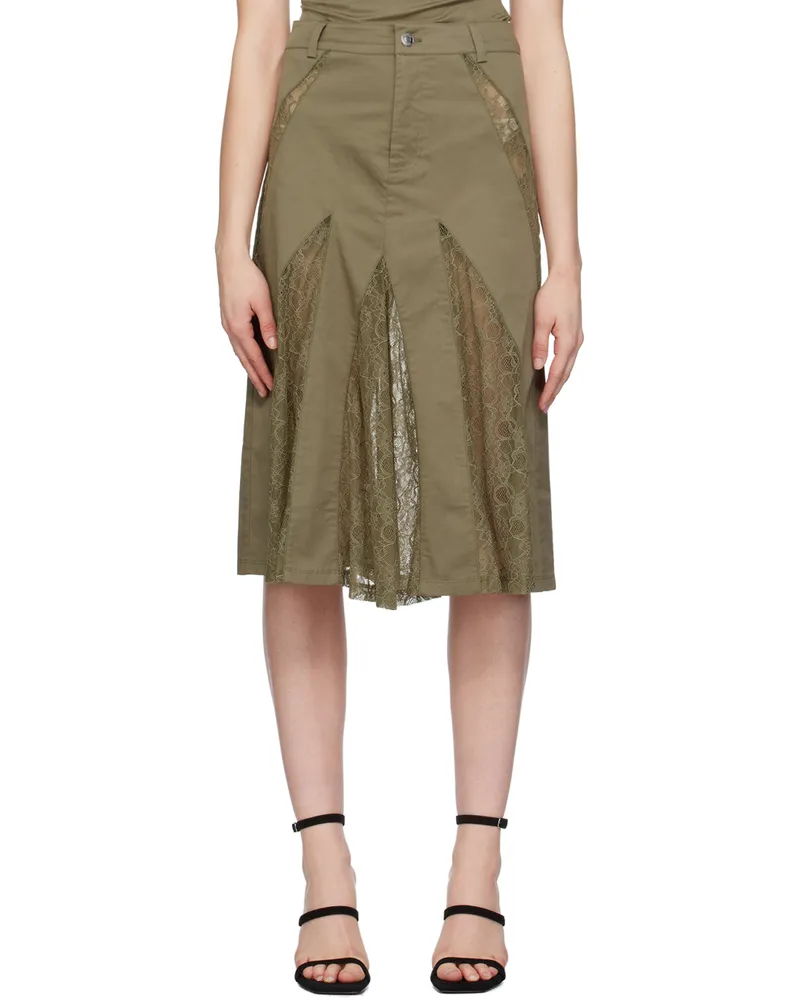 Miaou Green Anita Midi Skirt Hunter