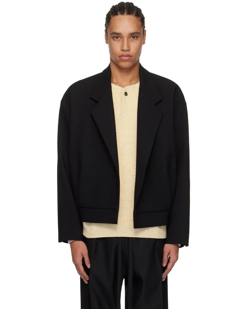 Fear of God Black Wool Gabardine Notch Lapel Blazer Black