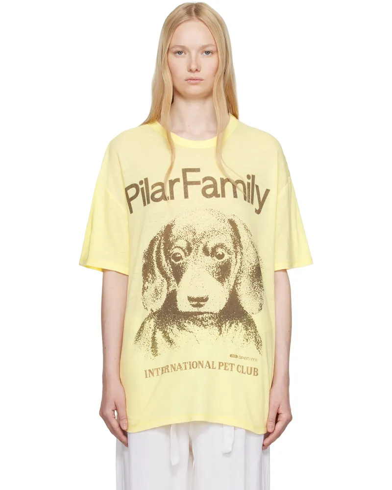 OPEN YY Yellow Pet Club Beagle T-shirt Yellow