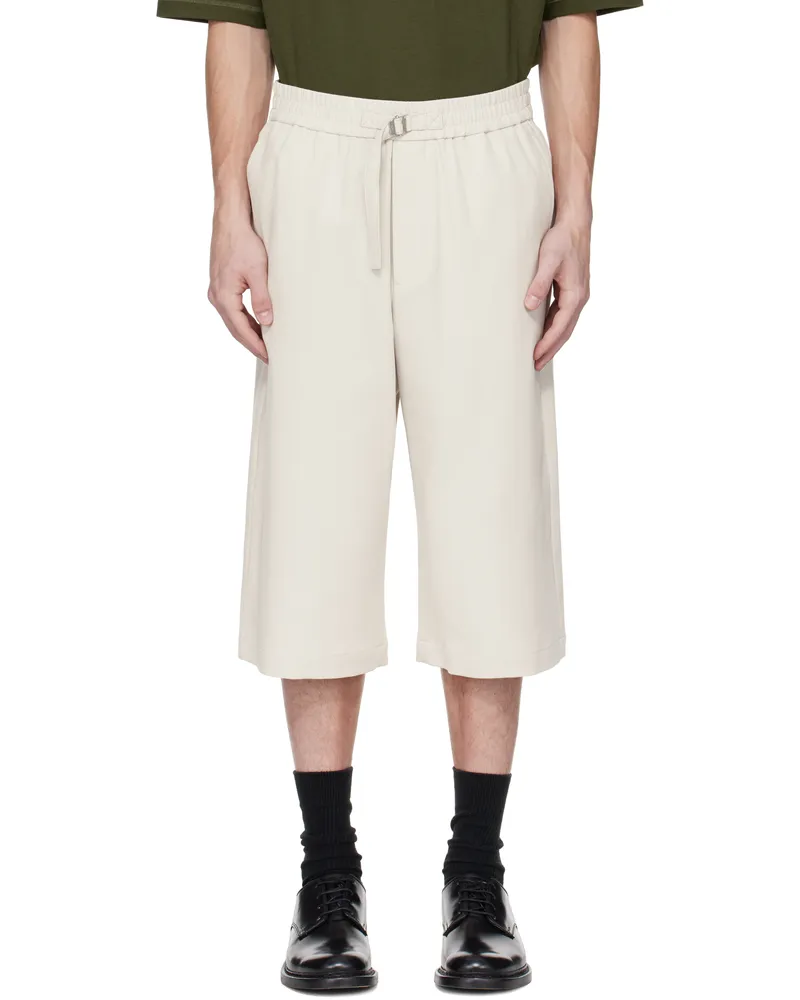 AMI Paris Gray Elasticated Large Shorts 394