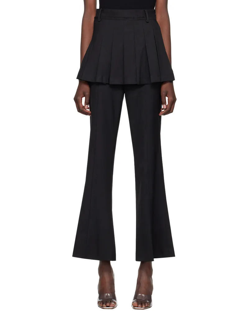 Rokh Black Pleated Mini Skirt Trousers 00black