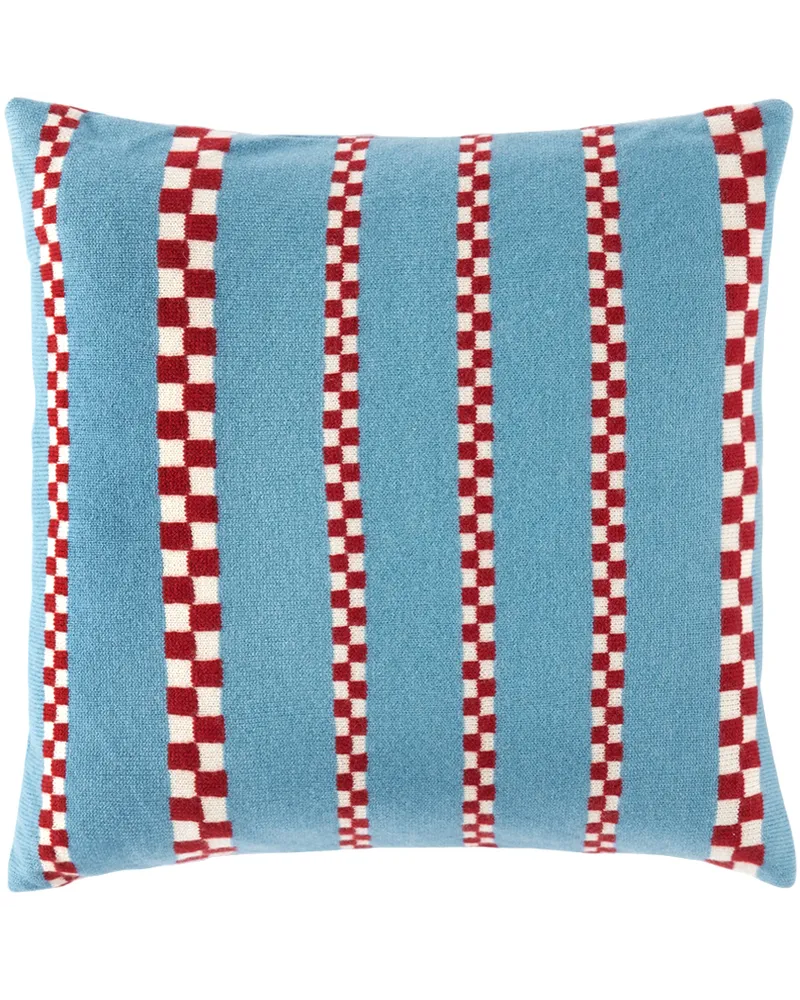 Blue Speed Check Pillow