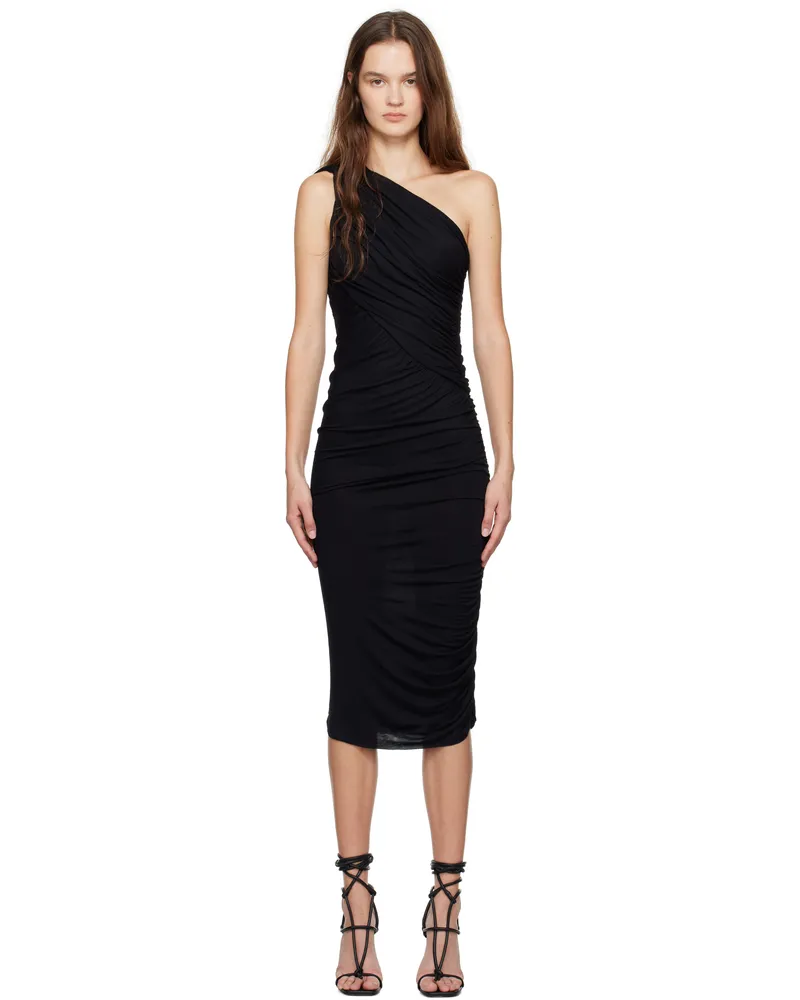 Rick Owens Lilies Black Porterville Amira Midi Dress 09